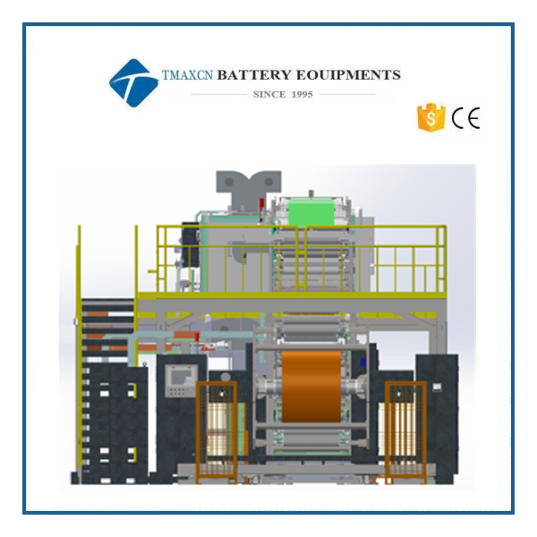 Машина для двустороннего нанесения суспензии экструзионной щелевой головкой для производства литий-ионных аккумуляторных элементов в корпусах из ламинированной фольги
